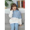 Haloumoning Girls Fuzzy Fleece Pullover Hoodies Sweatshirt Casual Loose Outwear Coat with Pockets 4-15 Years(A-blue Grey)