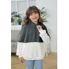 Haloumoning Girls Fuzzy Fleece Pullover Hoodies Sweatshirt Casual Loose Outwear Coat with Pockets 4-15 Years(A-dark Grey)
