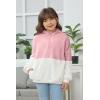 Haloumoning Girls Fuzzy Fleece Pullover Hoodies Sweatshirt Casual Loose Outwear Coat with Pockets 4-15 Years(A-dark Pink)