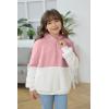 Haloumoning Girls Fuzzy Fleece Pullover Hoodies Sweatshirt Casual Loose Outwear Coat with Pockets 4-15 Years(A-dark Pink)
