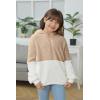 Haloumoning Girls Fuzzy Fleece Pullover Hoodies Sweatshirt Casual Loose Outwear Coat with Pockets 4-15 Years(A-khaki)