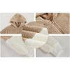Haloumoning Girls Fuzzy Fleece Pullover Hoodies Sweatshirt Casual Loose Outwear Coat with Pockets 4-15 Years(A-khaki)