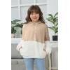 Haloumoning Girls Fuzzy Fleece Pullover Hoodies Sweatshirt Casual Loose Outwear Coat with Pockets 4-15 Years(A-khaki)