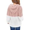 Haloumoning Girls Fuzzy Fleece Pullover Hoodies Sweatshirt Casual Loose Outwear Coat with Pockets 4-15 Years(A-pink)