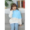 Haloumoning Girls Fuzzy Fleece Pullover Hoodies Sweatshirt Casual Loose Outwear Coat with Pockets 4-15 Years(A-sky Blue)