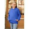 Haloumoning Girls Fuzzy Fleece Pullover Hoodies Sweatshirt Casual Loose Outwear Coat with Pockets 4-15 Years(C-blue)