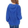 Haloumoning Girls Fuzzy Fleece Pullover Hoodies Sweatshirt Casual Loose Outwear Coat with Pockets 4-15 Years(C-blue)