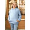 Haloumoning Girls Fuzzy Fleece Pullover Hoodies Sweatshirt Casual Loose Outwear Coat with Pockets 4-15 Years(C-blue Grey)