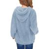 Haloumoning Girls Fuzzy Fleece Pullover Hoodies Sweatshirt Casual Loose Outwear Coat with Pockets 4-15 Years(C-blue Grey)