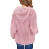 Haloumoning Girls Fuzzy Fleece Pullover Hoodies Sweatshirt Casual Loose Outwear Coat with Pockets 4-15 Years(C-dark Pink)