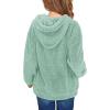 Haloumoning Girls Fuzzy Fleece Pullover Hoodies Sweatshirt Casual Loose Outwear Coat with Pockets 4-15 Years(C-green)