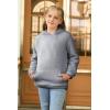 Haloumoning Girls Fuzzy Fleece Pullover Hoodies Sweatshirt Casual Loose Outwear Coat with Pockets 4-15 Years(C-grey)