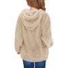 Haloumoning Girls Fuzzy Fleece Pullover Hoodies Sweatshirt Casual Loose Outwear Coat with Pockets 4-15 Years(C-khaki)