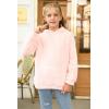 Haloumoning Girls Fuzzy Fleece Pullover Hoodies Sweatshirt Casual Loose Outwear Coat with Pockets 4-15 Years(C-pink)