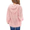 Haloumoning Girls Fuzzy Fleece Pullover Hoodies Sweatshirt Casual Loose Outwear Coat with Pockets 4-15 Years(C-pink)