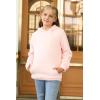 Haloumoning Girls Fuzzy Fleece Pullover Hoodies Sweatshirt Casual Loose Outwear Coat with Pockets 4-15 Years(C-pink)