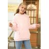 Haloumoning Girls Fuzzy Fleece Pullover Hoodies Sweatshirt Casual Loose Outwear Coat with Pockets 4-15 Years(C-pink)