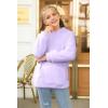 Haloumoning Girls Fuzzy Fleece Pullover Hoodies Sweatshirt Casual Loose Outwear Coat with Pockets 4-15 Years(C-purple)