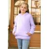 Haloumoning Girls Fuzzy Fleece Pullover Hoodies Sweatshirt Casual Loose Outwear Coat with Pockets 4-15 Years(C-purple)