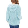 Haloumoning Girls Fuzzy Fleece Pullover Hoodies Sweatshirt Casual Loose Outwear Coat with Pockets 4-15 Years(C-sky Blue)