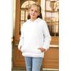 Haloumoning Girls Fuzzy Fleece Pullover Hoodies Sweatshirt Casual Loose Outwear Coat with Pockets 4-15 Years(C-white)