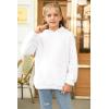 Haloumoning Girls Fuzzy Fleece Pullover Hoodies Sweatshirt Casual Loose Outwear Coat with Pockets 4-15 Years(C-white)