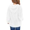 Haloumoning Girls Fuzzy Fleece Pullover Hoodies Sweatshirt Casual Loose Outwear Coat with Pockets 4-15 Years(C-white)