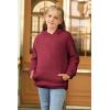 Haloumoning Girls Fuzzy Fleece Pullover Hoodies Sweatshirt Casual Loose Outwear Coat with Pockets 4-15 Years(C-wine Red)