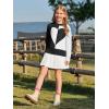 Haloumoning Girls Heart Sweater Kids Cute Color Block Knit Sweaters 7-14 Years(Black)