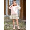 Haloumoning Girls Heart Sweater Kids Cute Color Block Knit Sweaters 7-14 Years(Light Pink)