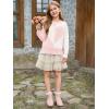 Haloumoning Girls Heart Sweater Kids Cute Color Block Knit Sweaters 7-14 Years(Light Pink)
