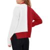 Haloumoning Girls Heart Sweater Kids Cute Color Block Knit Sweaters 7-14 Years(Red)