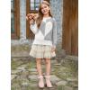 Haloumoning Girls Heart Sweater Kids Cute Color Block Knit Sweaters 7-14 Years(White)