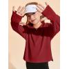 Haloumoning Girls Oversized Long Sleeve T Shirts Kids Casual V Neck Cute Tops Basic Tees with Thumb Holes 4-14Y(Burgundy)