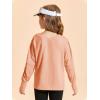 Haloumoning Girls Oversized Long Sleeve T Shirts Kids Casual V Neck Cute Tops Basic Tees with Thumb Holes 4-14Y(Orange)
