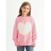 Haloumoning Girls Oversized Sweaters Kids Fashion Heart Batwing Sleeve Ribbed Knit Side Slit Pullover Tops(Light Pink)