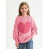 Haloumoning Girls Oversized Sweaters Kids Fashion Heart Batwing Sleeve Ribbed Knit Side Slit Pullover Tops(Pink)