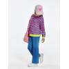 Haloumoning Girls Striped Crewneck Sweatshirt Kids Long Sleeve Oversized Fashion Pullover Tops Fall Clothes 5-14 Years(Fuchsias)