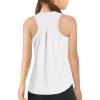 Haloumoning Girls Athletic Tank Tops Kids Racerback Sleeveless Workout Running Sports Shirts 5-14 Years(White)