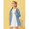Girls Cardigans Kids Fashion Open Front Long Sleeve Knit Sweaters Outerwear with Pockets 5-14 Years(Blue)