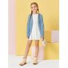Girls Cardigans Kids Fashion Open Front Long Sleeve Knit Sweaters Outerwear with Pockets 5-14 Years(Blue)