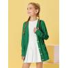 Girls Cardigans Kids Fashion Open Front Long Sleeve Knit Sweaters Outerwear with Pockets 5-14 Years(Green)