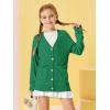 Girls Cardigans Kids Fashion Open Front Long Sleeve Knit Sweaters Outerwear with Pockets 5-14 Years(Green)