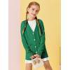 Girls Cardigans Kids Fashion Open Front Long Sleeve Knit Sweaters Outerwear with Pockets 5-14 Years(Green)