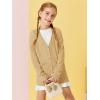 Girls Cardigans Kids Fashion Open Front Long Sleeve Knit Sweaters Outerwear with Pockets 5-14 Years(Khaki)