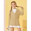 Girls Cardigans Kids Fashion Open Front Long Sleeve Knit Sweaters Outerwear with Pockets 5-14 Years(Khaki)