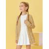 Girls Cardigans Kids Fashion Open Front Long Sleeve Knit Sweaters Outerwear with Pockets 5-14 Years(Khaki)