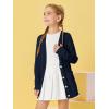Girls Cardigans Kids Fashion Open Front Long Sleeve Knit Sweaters Outerwear with Pockets 5-14 Years(Navy Blue)