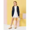 Girls Cardigans Kids Fashion Open Front Long Sleeve Knit Sweaters Outerwear with Pockets 5-14 Years(Navy Blue)