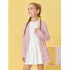 Girls Cardigans Kids Fashion Open Front Long Sleeve Knit Sweaters Outerwear with Pockets 5-14 Years(Pink)